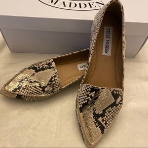 Steve Madden Snake Print Metallic Loafers
